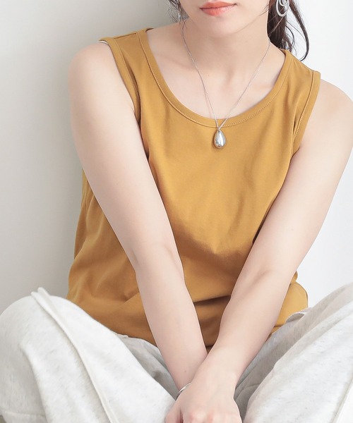 n'OrLABEL(ノアールレーベル)の「『シンプルコットンタンクトップ』(タンクトップ・レディース・マスタード/グレイッシュブルー/モカ/ホワイト/ブルーグリーン/ブラック/ブルー/グレイッシュベージュ/ダークグレー/ラベンダー・L/LL/M)」の22枚目の写真