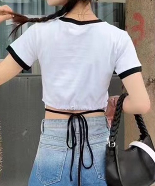 SPIGA（スピーガ）の「MailinniaoロゴシャーリングＴシャツ（Tシャツ/カットソー・レディース・ホワイト/ブラック・FREE）」の3枚目の写真