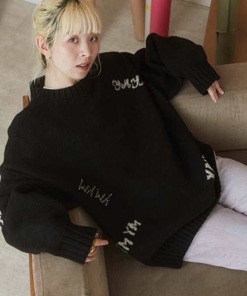ZOZO(ゾゾ)の「GRAFFITI LOOSE KNIT【ZOZO別注カラー】(ニット/セーター・レディース・ブラック・L/XL)」の2枚目の写真