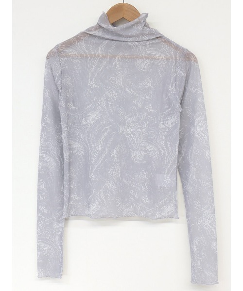 HEILIS(ヘイリス)の「マーブルハイネックシアープルオーバー / シアートップス ハイネック マーブル(シャツ/ブラウス・レディース・チャコールグレー/グレー・FREE)」の13枚目の写真