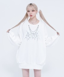 レフレム　チェーンロゴ　スウェット　ブラック トレーナー REFLEM トレーナー スウェット 「REFLEM/レフレム」チェーン付き
