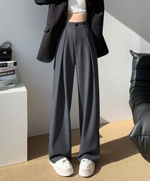 《Lilamusant(リラミュゾン)》フロントタックワイドストレートパンツ