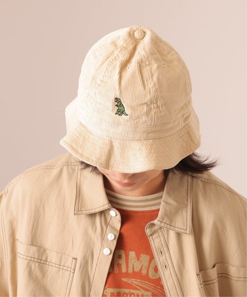 DOUBLE NAME（ダブルネーム）の「恐竜刺しゅうコーデュロイメトロハット（ハット・レディース・キナリ/ブラウン/ブラック・FREE）」の6枚目の写真