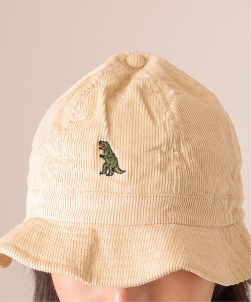 DOUBLE NAME（ダブルネーム）の「恐竜刺しゅうコーデュロイメトロハット（ハット・レディース・キナリ/ブラウン/ブラック・FREE）」の5枚目の写真