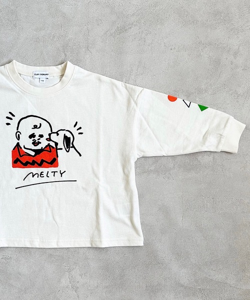 MARKEY'S（マーキーズ）の「【YUKI HORIMOTO】別注ロンT（80～150cm）（Tシャツ/カットソー・キッズ・オフホワイト/グレー/ホワイト・150/100/110/120/80/130/140/90）」の4枚目の写真