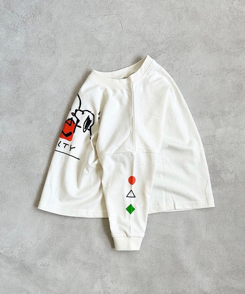 MARKEY'S（マーキーズ）の「【YUKI HORIMOTO】別注ロンT（80～150cm）（Tシャツ/カットソー・キッズ・オフホワイト/グレー/ホワイト・150/100/110/120/80/130/140/90）」の5枚目の写真