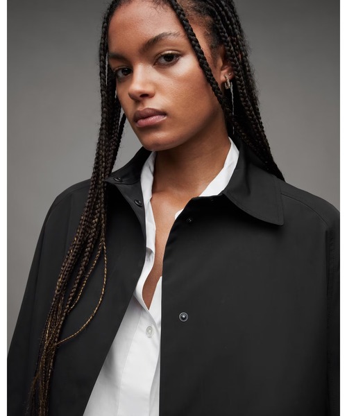 ALLSAINTS（オールセインツ）の「ASHTINA WATER RESISTANT TRENCH COAT | ASHTINA ウォーター レジスタント トレンチ コート（トレンチコート・レディース・ブラック・XS/S/L/M）」の13枚目の写真