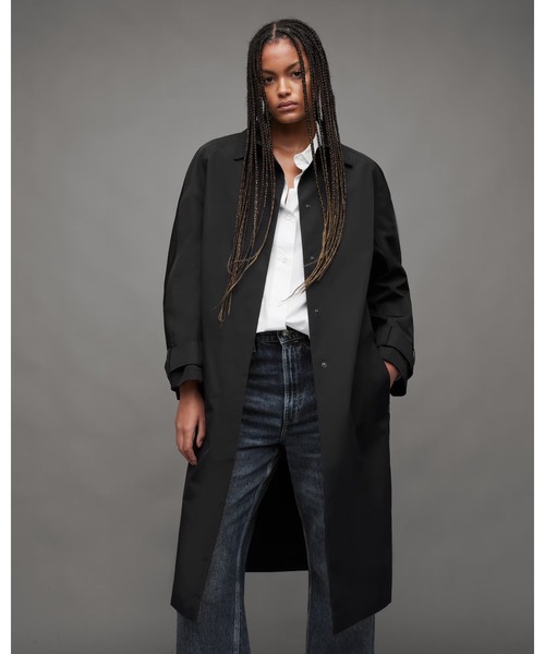 ALLSAINTS（オールセインツ）の「ASHTINA WATER RESISTANT TRENCH COAT | ASHTINA ウォーター レジスタント トレンチ コート（トレンチコート・レディース・ブラック・XS/S/L/M）」の14枚目の写真
