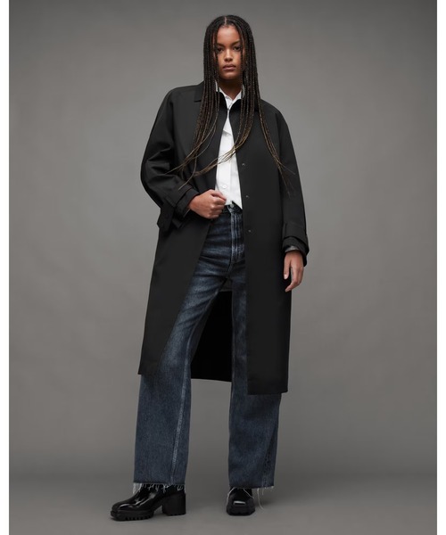 ALLSAINTS（オールセインツ）の「ASHTINA WATER RESISTANT TRENCH COAT | ASHTINA ウォーター レジスタント トレンチ コート（トレンチコート・レディース・ブラック・XS/S/L/M）」の15枚目の写真