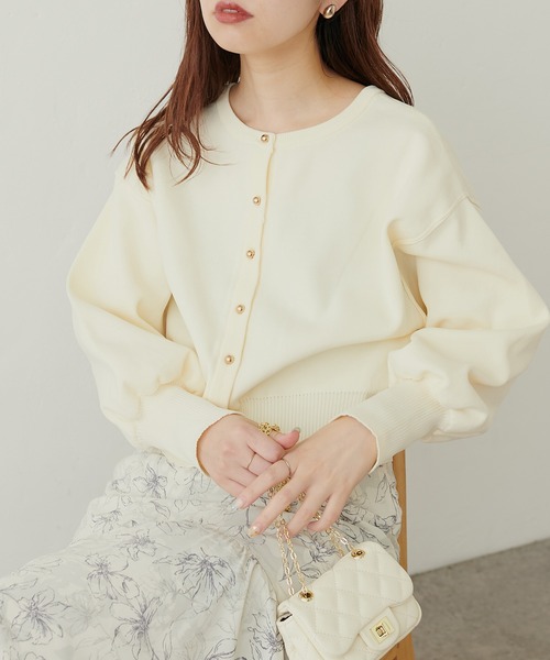 WEB限定 / お家で洗える薄金ころん釦カーディガン（カーディガン