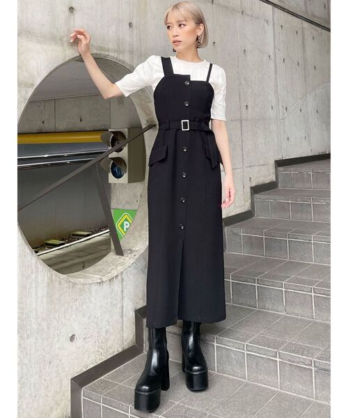 MURUA(ムルーア)の「テレコデザイントップス(Tシャツ/カットソー・レディース・グリーン/ホワイト/ブラック・FREE)」の9枚目の写真