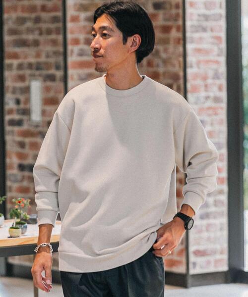 ITEMS URBANRESEARCH（アイテムズ アーバンリサーチ）の「TRストレッチダンボール クルーネックプルオーバー（スウェット・メンズ・ブルー/ブラック/グレー/グレー系その他・LARGE/MEDIUM）」の4枚目の写真