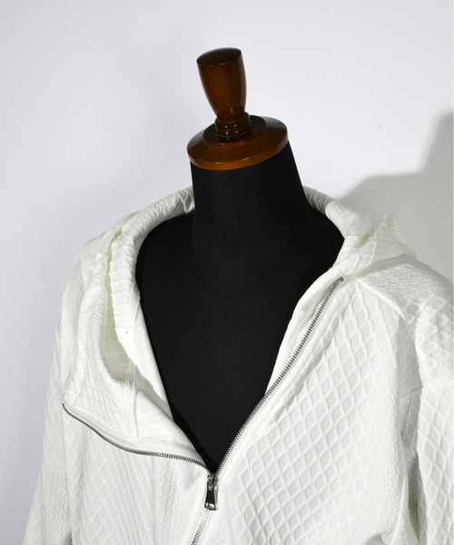 【セール】【FVLMEN】cable knitting pattern emboss gimmick zip parka/ケーブルニット柄 エンボス ギミック ジップ パーカー（パーカー）｜FVLMEN（フルメン）