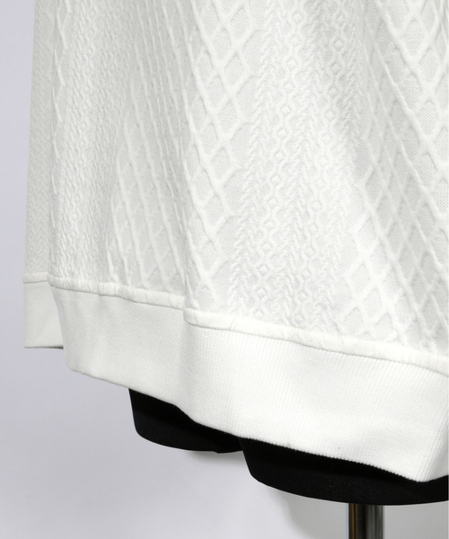 【セール】【FVLMEN】cable knitting pattern emboss gimmick zip parka/ケーブルニット柄 エンボス ギミック ジップ パーカー（パーカー）｜FVLMEN（フルメン）