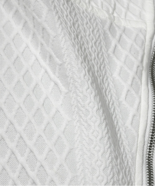 【セール】【FVLMEN】cable knitting pattern emboss gimmick zip parka/ケーブルニット柄 エンボス ギミック ジップ パーカー（パーカー）｜FVLMEN（フルメン）