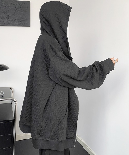 【セール】【FVLMEN】cable knitting pattern emboss gimmick zip parka/ケーブルニット柄 エンボス ギミック ジップ パーカー（パーカー）｜FVLMEN（フルメン）