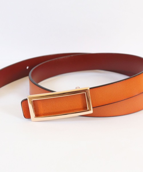 florist（フローリスト）の「【牛革】メンズレディース兼用細めスクエアバックルレザーベルト（ベルト・レディース・レッド系2/ブラック系1/ブラウン系1/レッド系1/ブラック系2/ブラウン系2/ダークブラウン系2/ダークブラウン系1・Msize/Lsize）」の18枚目の写真