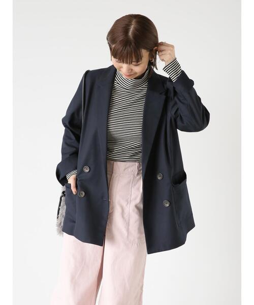 Lugnoncure(ルノンキュール)の「無地/ボーダーリブハイネックカットソー(Tシャツ/カットソー・レディース・オフホワイト/ホワイト/ブラック・F)」の12枚目の写真