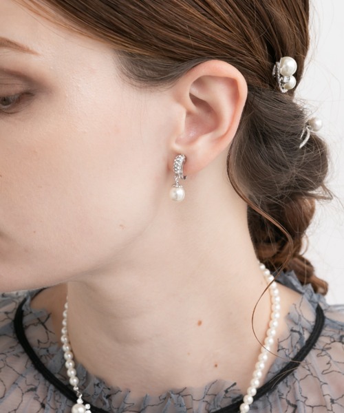 Cupid Heart（キューピッドハート）の「【Cupid Heart】結婚式アクセ！ビジューリング×パールイヤリング（イヤリング・レディース・ゴールド/シルバー・MEDIUM）」の10枚目の写真