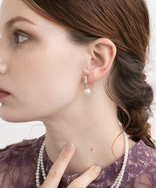 Cupid Heart（キューピッドハート）の「【Cupid Heart】結婚式アクセ！ビジューリング×パールイヤリング（イヤリング・レディース・ゴールド/シルバー・MEDIUM）」の15枚目の写真