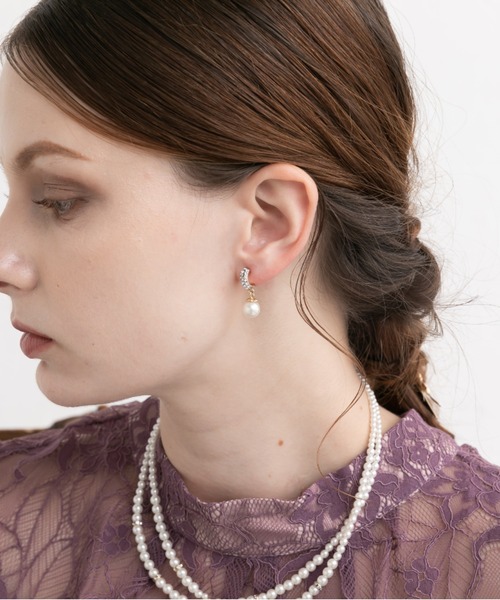 Cupid Heart（キューピッドハート）の「【Cupid Heart】結婚式アクセ！ビジューリング×パールイヤリング（イヤリング・レディース・ゴールド/シルバー・MEDIUM）」の16枚目の写真