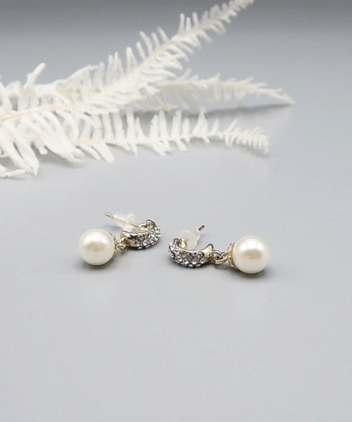 Cupid Heart（キューピッドハート）の「【Cupid Heart】結婚式アクセ！ビジューリング×パールイヤリング（イヤリング・レディース・ゴールド/シルバー・MEDIUM）」の6枚目の写真