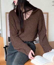 スリットもこもこニット