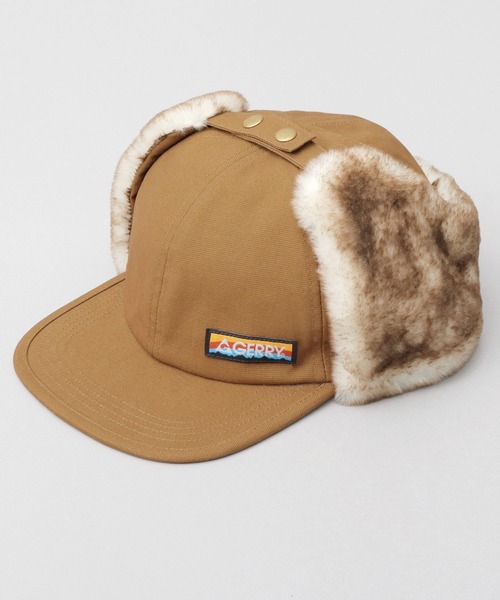 GERRY(ジェリー)の「ダックキャンバス イヤーフラップ 平ツバ フライトキャップ(キャップ・メンズ・ブラウン/ブラック・FREE)」の2枚目の写真