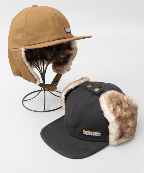 GERRY(ジェリー)の「ダックキャンバス イヤーフラップ 平ツバ フライトキャップ(キャップ・メンズ・ブラウン/ブラック・FREE)」の4枚目の写真