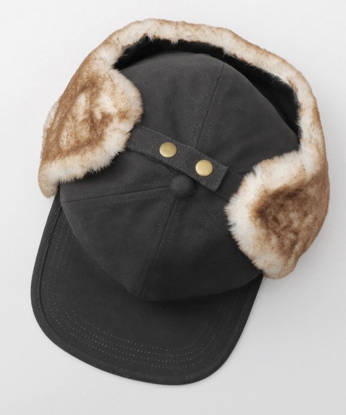 GERRY(ジェリー)の「ダックキャンバス イヤーフラップ 平ツバ フライトキャップ(キャップ・メンズ・ブラウン/ブラック・FREE)」の15枚目の写真