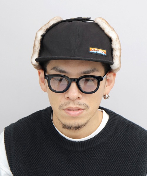 GERRY(ジェリー)の「ダックキャンバス イヤーフラップ 平ツバ フライトキャップ(キャップ・メンズ・ブラウン/ブラック・FREE)」の10枚目の写真