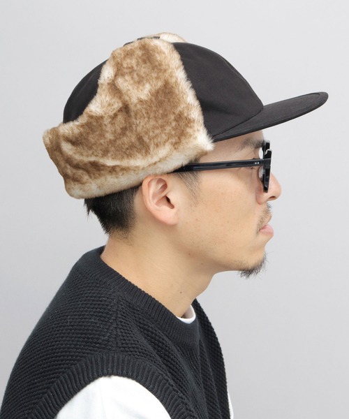 GERRY(ジェリー)の「ダックキャンバス イヤーフラップ 平ツバ フライトキャップ(キャップ・メンズ・ブラウン/ブラック・FREE)」の16枚目の写真