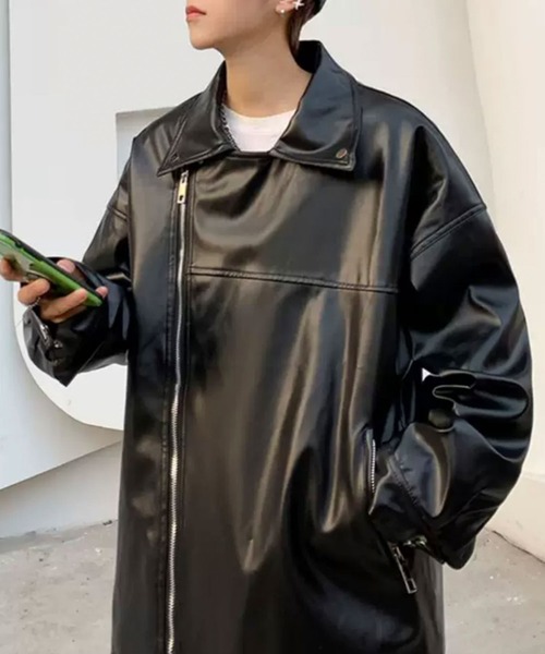 ビックシルエットウールライダースジャケット Theater code（シアターコード）の「△big silhouette leather