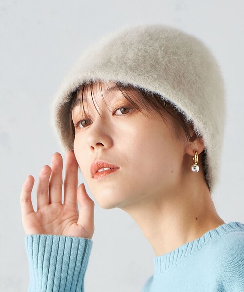 SHIPS(シップス)の「Perah:起毛 チューリップ ハット(ハット・レディース・ブラック/ライトグレー・ONE SIZE)」の9枚目の写真