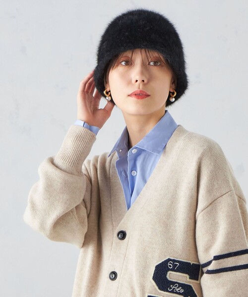SHIPS(シップス)の「Perah:起毛 チューリップ ハット(ハット・レディース・ブラック/ライトグレー・ONE SIZE)」の15枚目の写真