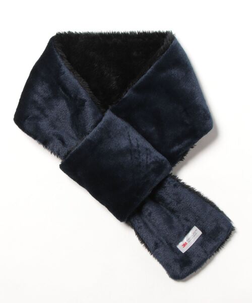 LB/S （エルビーエス）の「THINSULATE/シンサレート　ファー差し込みマフラー（マフラー・メンズ・ネイビー/ブラック・FREE）」の2枚目の写真