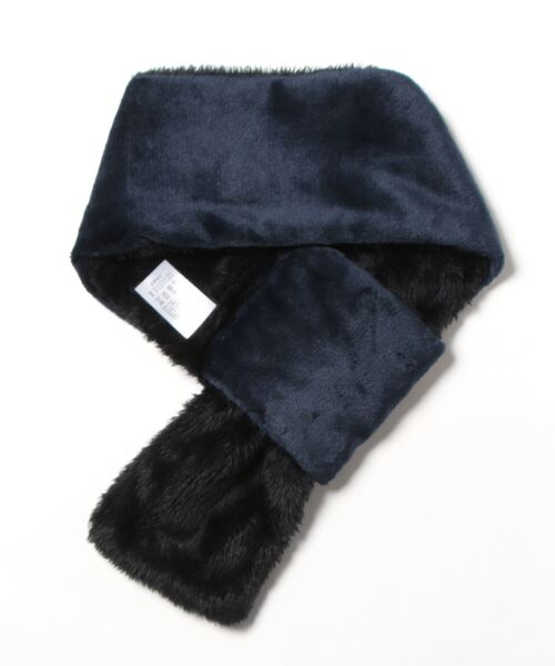 LB/S （エルビーエス）の「THINSULATE/シンサレート　ファー差し込みマフラー（マフラー・メンズ・ネイビー/ブラック・FREE）」の3枚目の写真