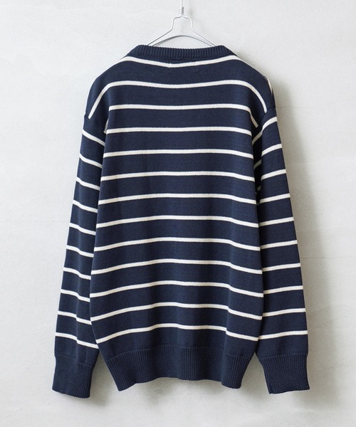 WAIPER.inc(ワイパーインク)の「Binghamton Knitting Company ビンガムトン ニッティングカンパニー 19717 Striped Crew Pullover ストライプ クルー プルオーバー(ニット/セーター・メンズ・ネイビー/ナチュラル・XL/L/M)」の4枚目の写真