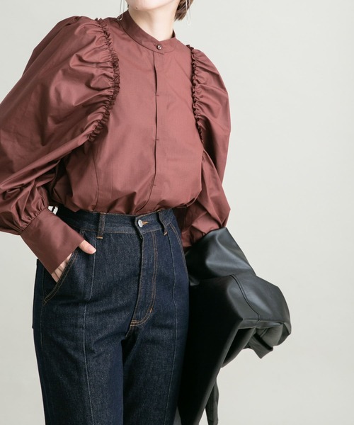 KBF(ケイビーエフ)の「カットオフボリュームスリーブブラウス(シャツ/ブラウス・レディース・オフホワイト/ブラウン系その他・ONE)」の10枚目の写真