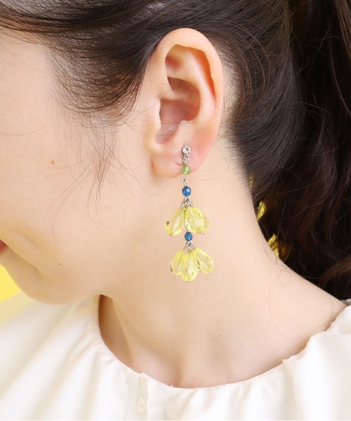 didizizi（ディディジジ）の「お花ビーズピアス/イヤリング（ピアス（両耳用）・レディース・パープル系その他/パープル/イエロー/イエロー系その他・FREE）」の8枚目の写真