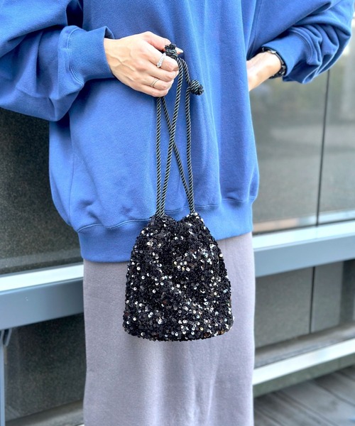 LEPSIM(レプシィム)の「スパンコールミニバッグ 989839(ショルダーバッグ・レディース・ブラック/シルバー/ブラック系その他・ONE SIZE)」の9枚目の写真