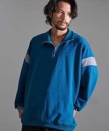『CavariA/キャバリア』切り替えハーフZIP長袖カットソー