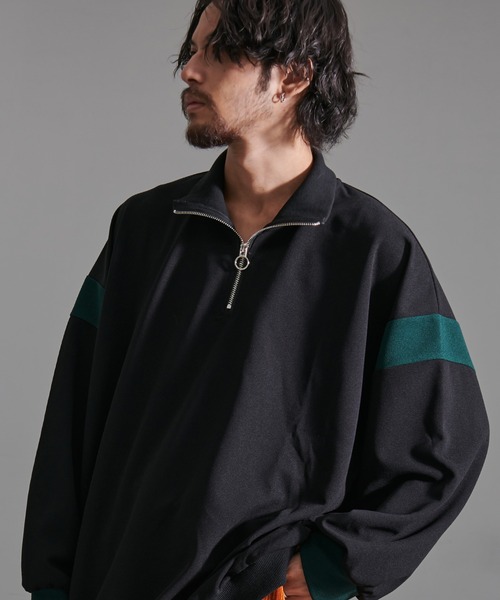 SILVER BULLET（シルバーバレット）の「『CavariA/キャバリア』切り替えハーフZIP長袖カットソー（Tシャツ/カットソー・メンズ・ブルー/ブラック/ワイン・M/L）」の4枚目の写真