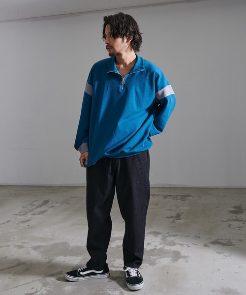 SILVER BULLET（シルバーバレット）の「『CavariA/キャバリア』切り替えハーフZIP長袖カットソー（Tシャツ/カットソー・メンズ・ブルー/ブラック/ワイン・M/L）」の12枚目の写真