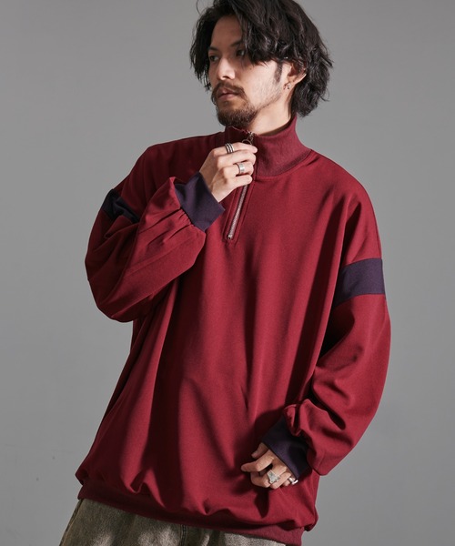SILVER BULLET（シルバーバレット）の「『CavariA/キャバリア』切り替えハーフZIP長袖カットソー（Tシャツ/カットソー・メンズ・ブルー/ブラック/ワイン・M/L）」の15枚目の写真