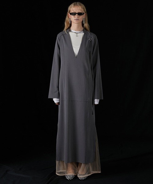 PRANK PROJECT（プランクプロジェクト）の「ディープネックマキシワンピース / Deep Neck Maxi One Piece（ワンピース・レディース・グレー/ピンク/ブラック・38/36）」の5枚目の写真