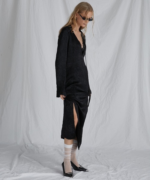 PRANK PROJECT（プランクプロジェクト）の「ディープネックマキシワンピース / Deep Neck Maxi One Piece（ワンピース・レディース・グレー/ピンク/ブラック・38/36）」の13枚目の写真