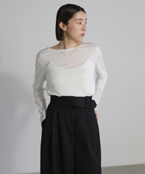 select MOCA（セレクトモカ）の「ウエストデザインベルトワイドパンツ（スラックス・レディース・グレー/グレイッシュベージュ/ブラック/グレー系その他/チャコールグレー・MEDIUM/SMALL/LARGE）」の22枚目の写真