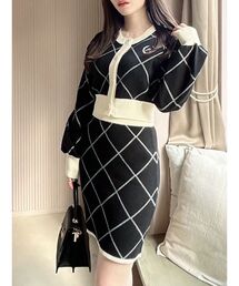 RESEXXY | バイカラーミニニットスカート【セットアップ着用可能】(スカート)