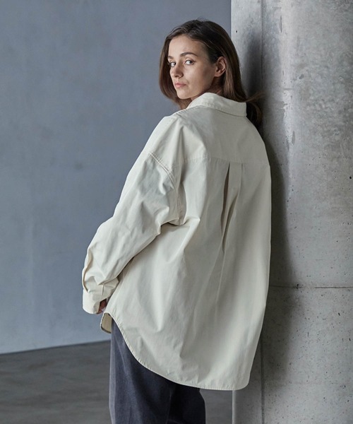 SERACE（セラス）の「【SERACE】Long over military CPO shirt jacket / ロングオーバーミリタリーCPOシャツジャケット（ミリタリージャケット・メンズ・アイボリー/ブラック・L/M）」の7枚目の写真